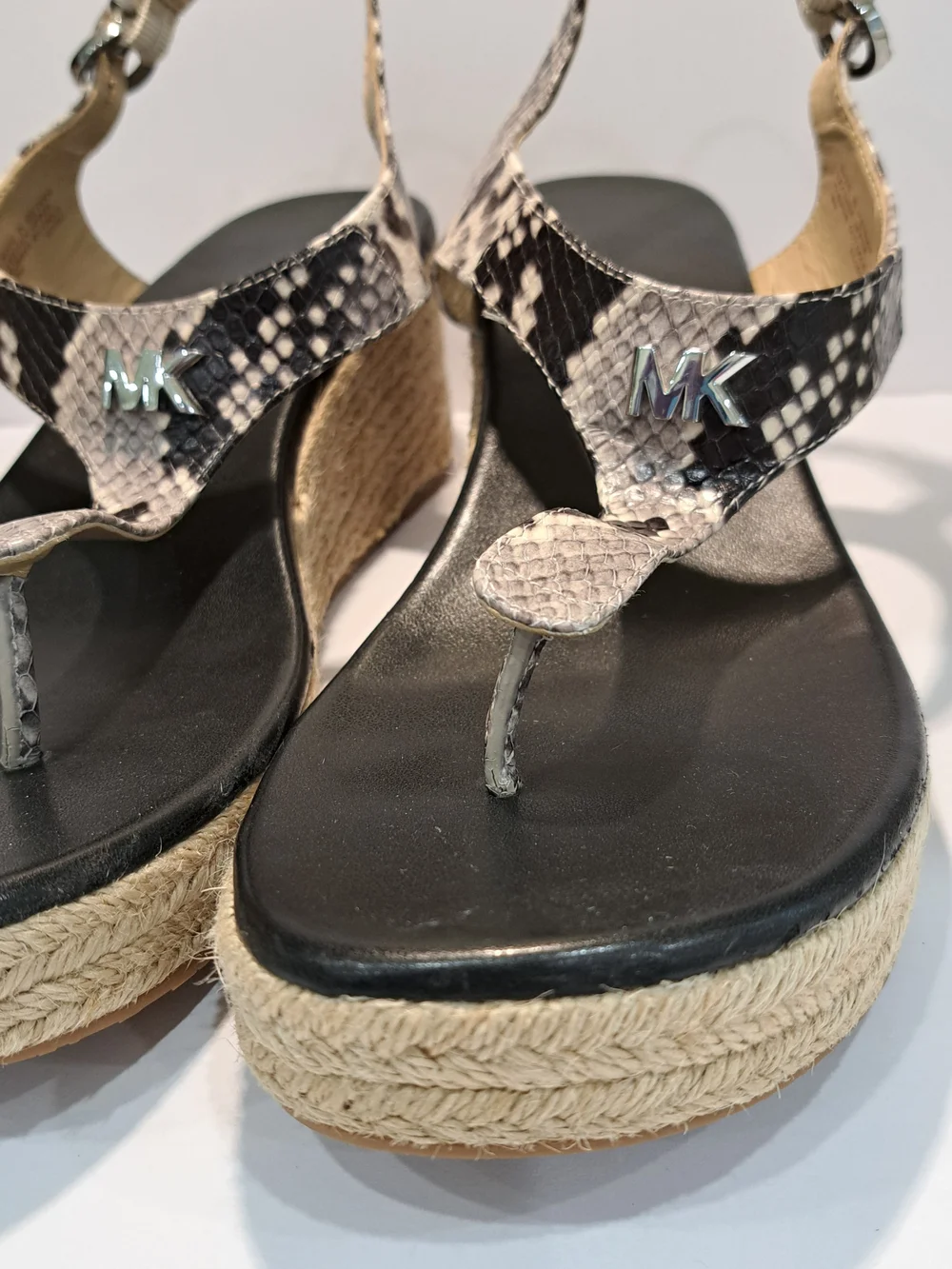Michael Kors Snakeskin Print Espadrille Wedge Sandals Size 10M